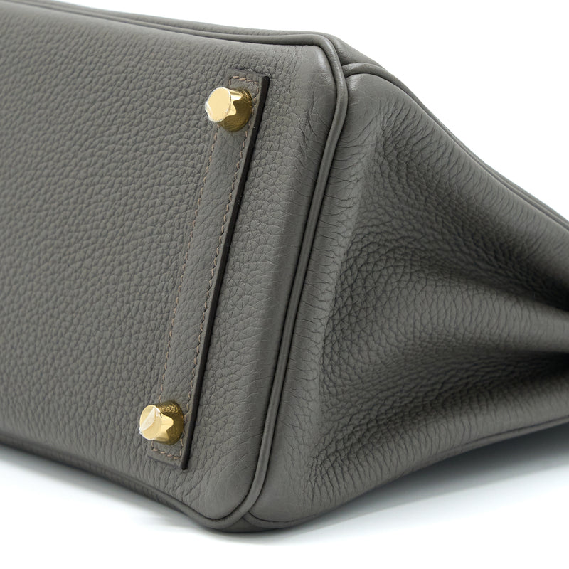 Hermes Birkin 25 Togo 8F Gris Etain GHW Stamp Z