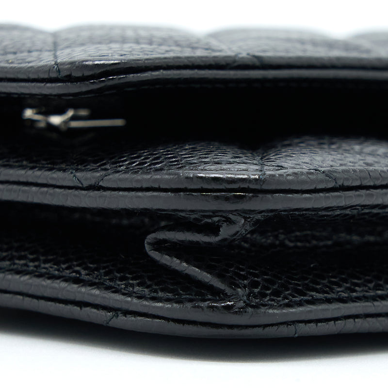 Chanel Classic Wallet on Chain Caviar Black SHW (Microchip)