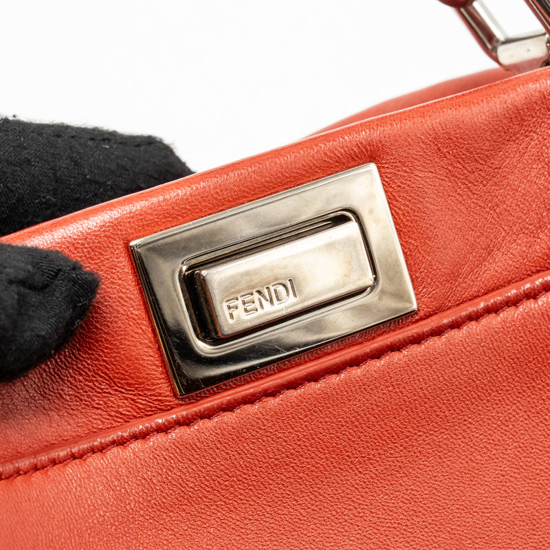 Fendi Mini Peekaboo Whipstitch Lambskin Bloody Mary SHW