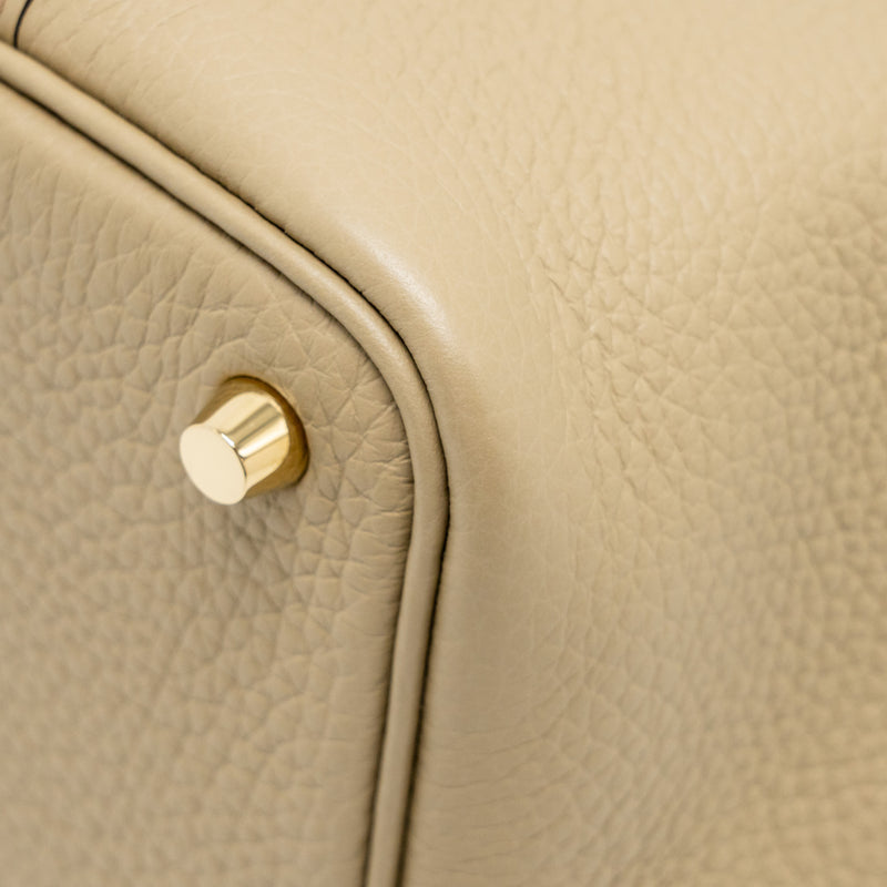 Hermes Picotin 18 Lock Bag Clemence Beige Marfa GHW Stamp W