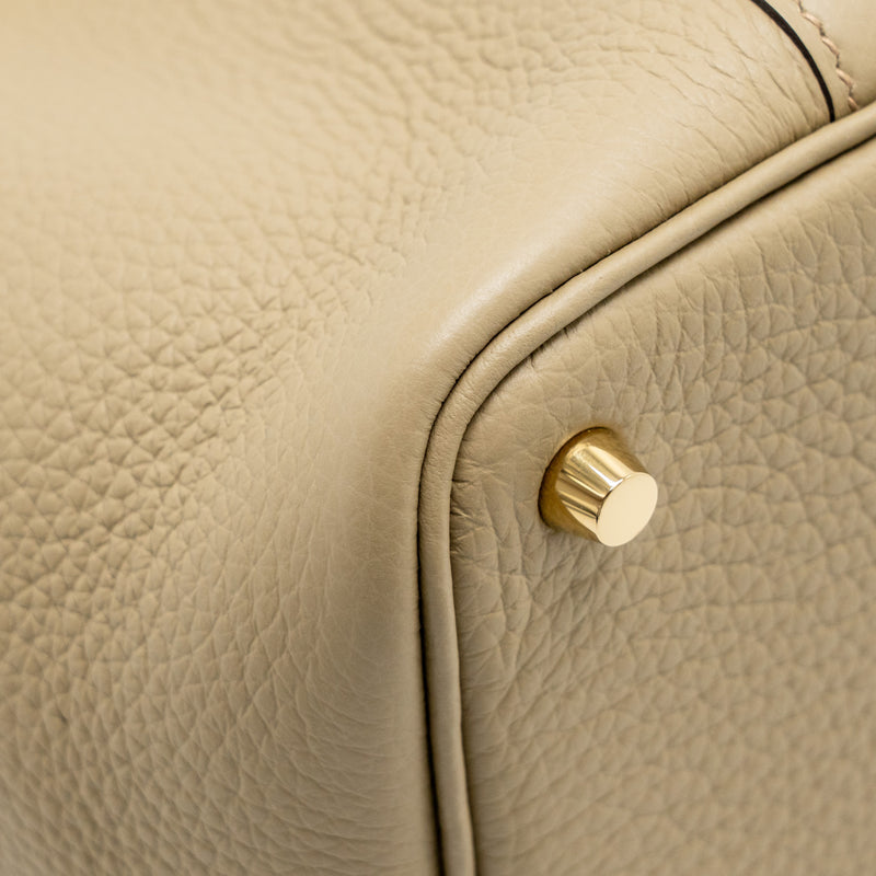 Hermes Picotin 18 Lock Bag Clemence Beige Marfa GHW Stamp W