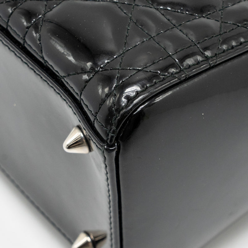 Dior Medium Lady Dior Patent Black SHW