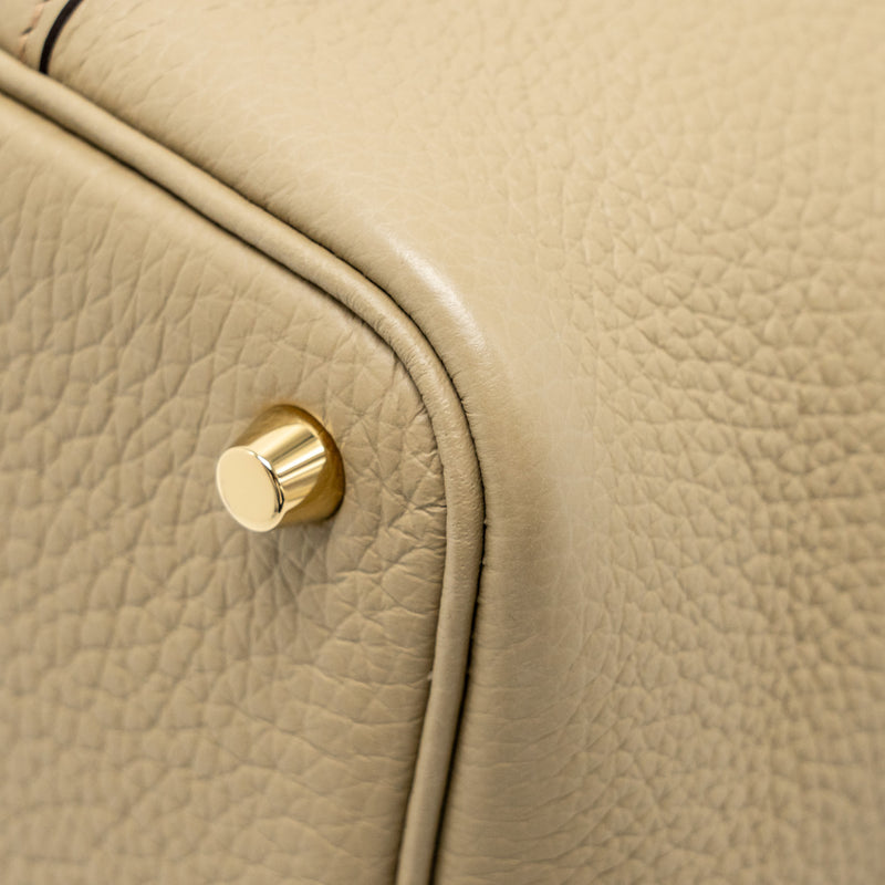 Hermes Picotin 18 Lock Bag Clemence Beige Marfa GHW Stamp W