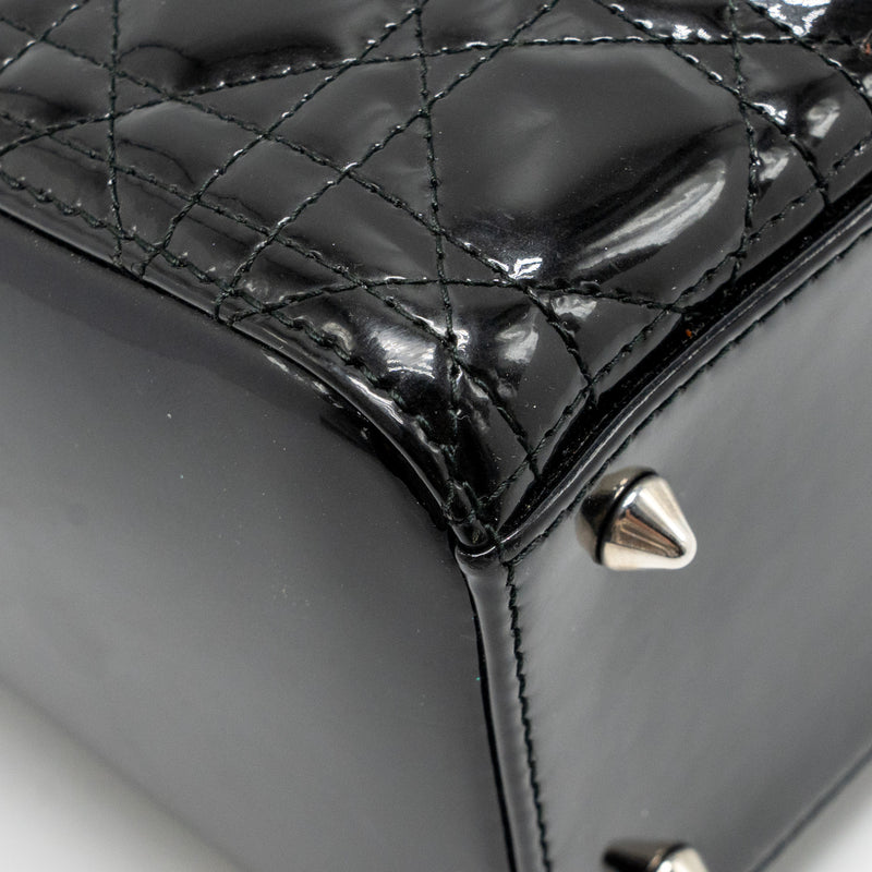 Dior Medium Lady Dior Patent Black SHW