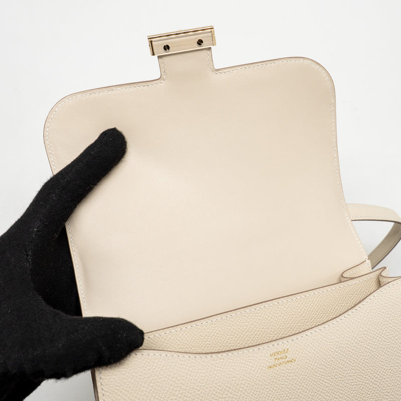Hermes Mini Constance Epsom craie LGHW Stamp W