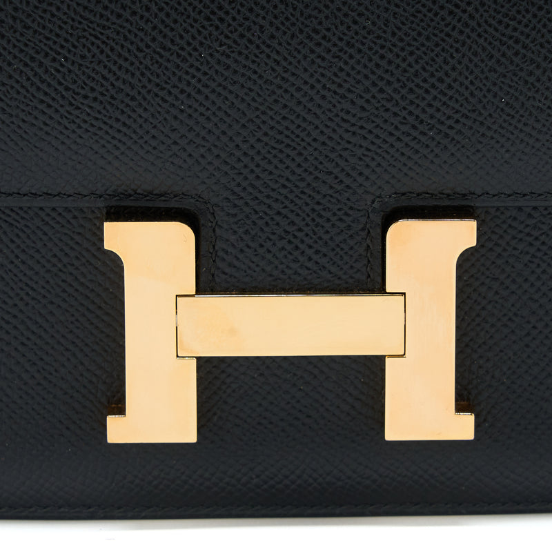 Hermes Mini Constance Epsom Black RGHW Stamp Y