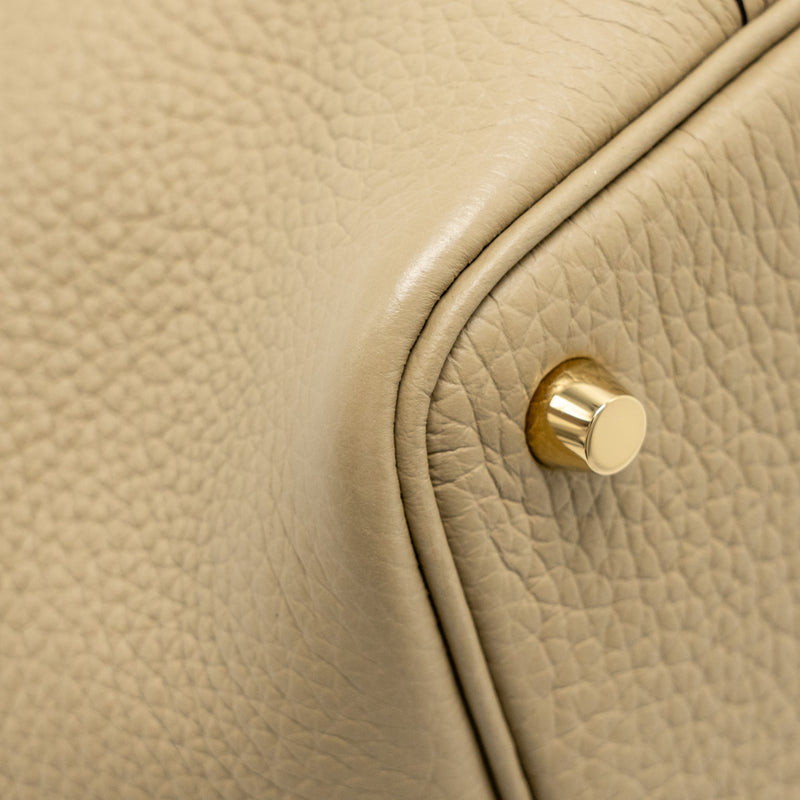 Hermes Picotin 18 Lock Bag Clemence Beige Marfa GHW Stamp W