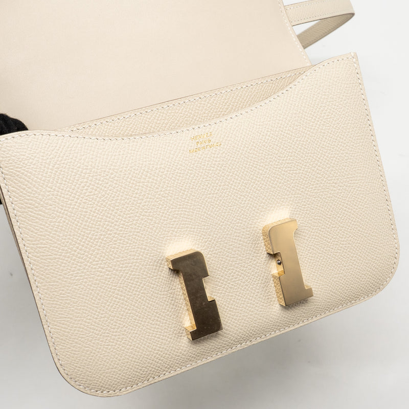 Hermes Mini Constance Epsom craie LGHW Stamp W