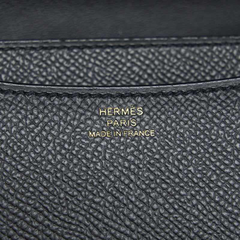 Hermes Mini Constance Epsom Black RGHW Stamp Y