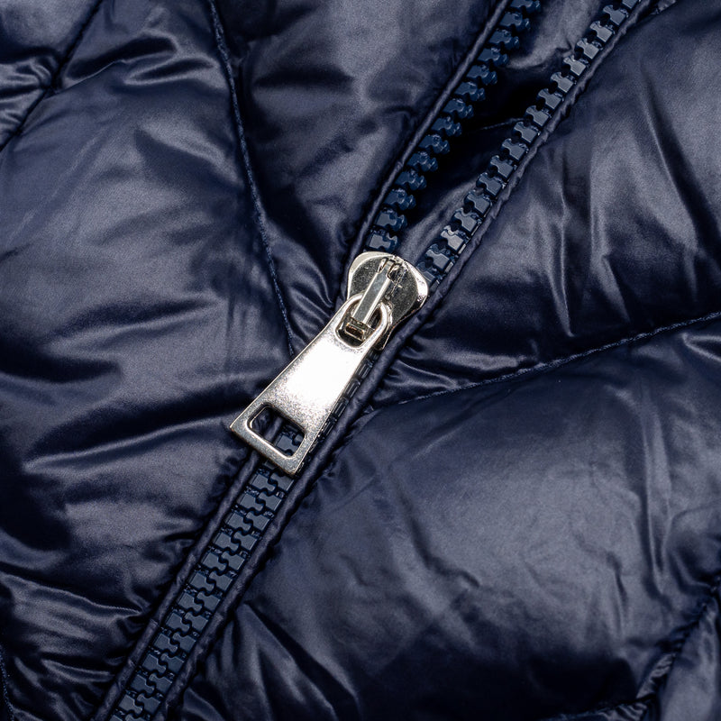 Moncler Size 0 Quilted Longue Saison Mid-Length Down Jacket Blue-Purpl