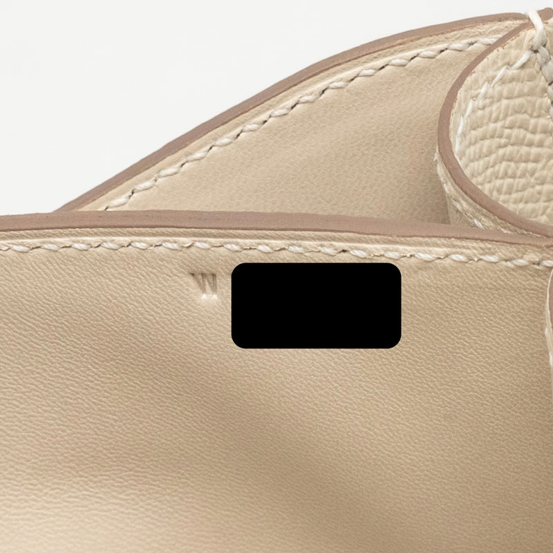 Hermes Mini Constance Epsom craie LGHW Stamp W