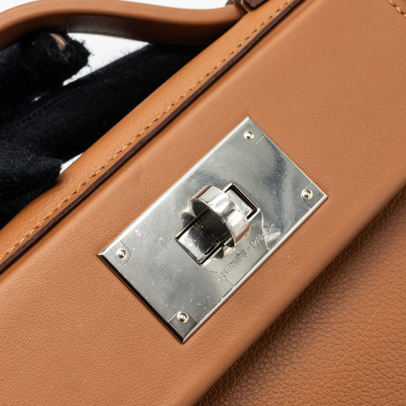 Hermes mini 24/24 2424-21 bag evercolor / swift gold SHW stamp U