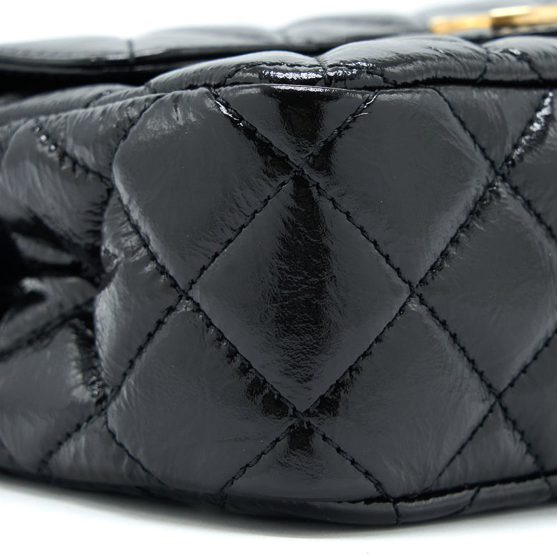 Chanel 23C Small HOBO Bag Shiny Calfskin Black GHW (Microchip)