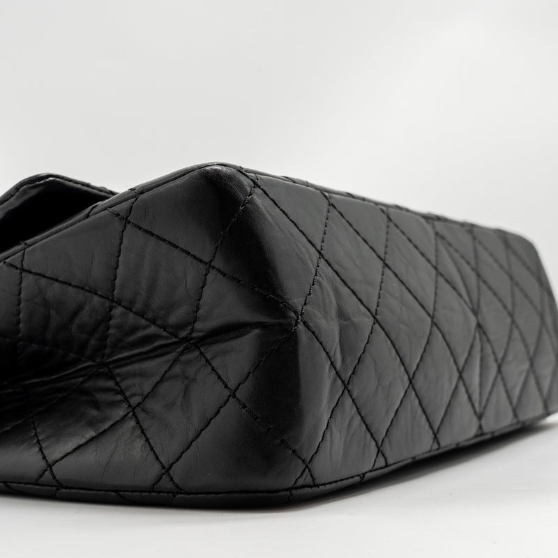 CHANEL Large 2.55 226 Reissue Double Flap Bag Aged Calfskin Black GHW