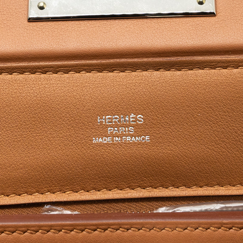 Hermes mini 24/24 2424-21 bag evercolor / swift gold SHW stamp U