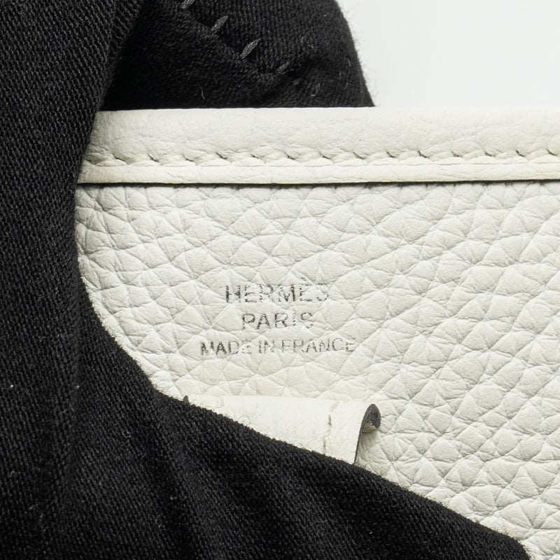 Hermes Mini Evelyne Clemence New White SHW Stamp B