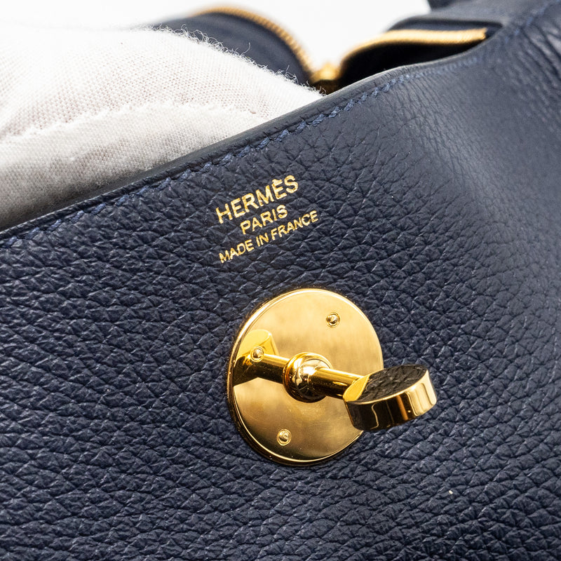 Hermes Lindy 26 Clemence Blue Nuit GHW Stamp Z