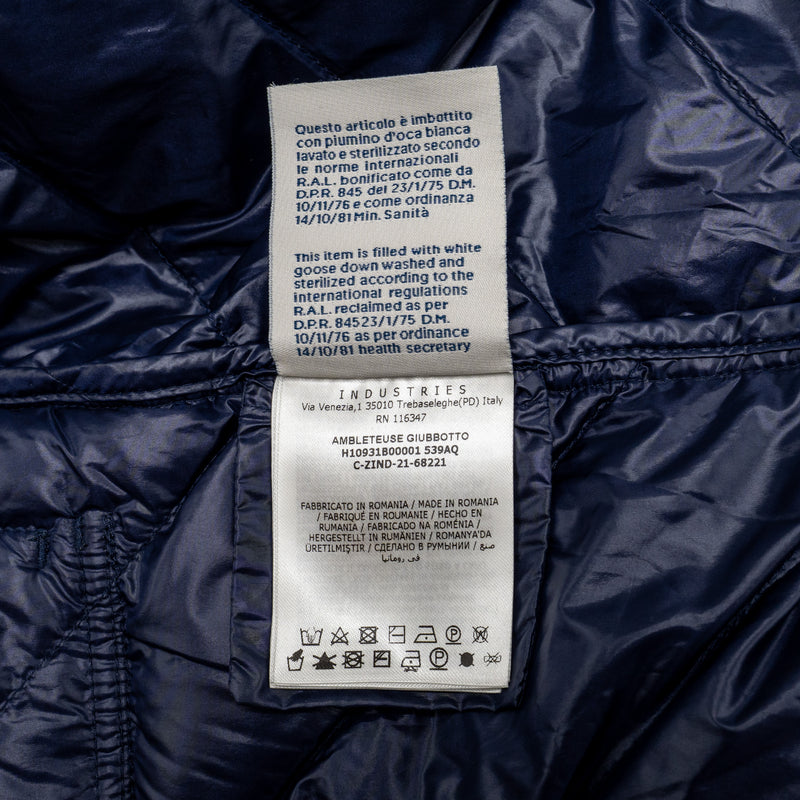 MONCLER LONGUE SAISONダウン Moncler Size 0 Quilted Longue Saison Mid-Length Down Jacket Blue-Purpl