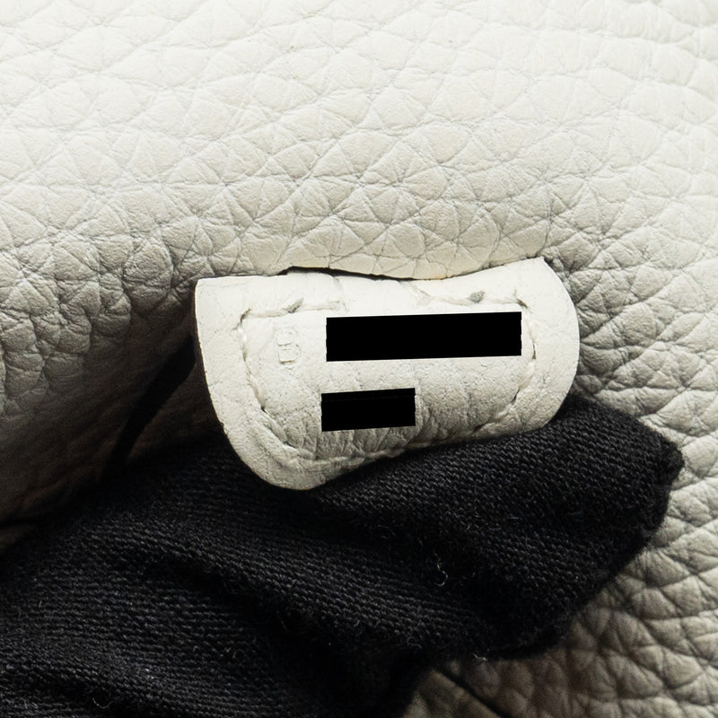 Hermes Mini Evelyne Clemence New White SHW Stamp B