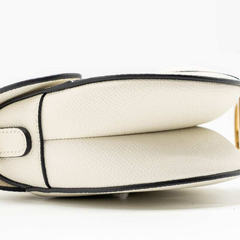DIOR Mini Saddle Bag Calfskin White GHW