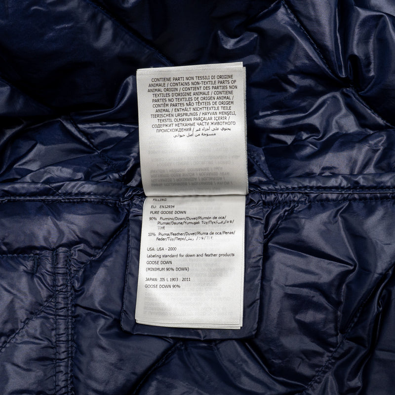 Moncler Size 0 Quilted Longue Saison Mid-Length Down Jacket Blue-Purpl