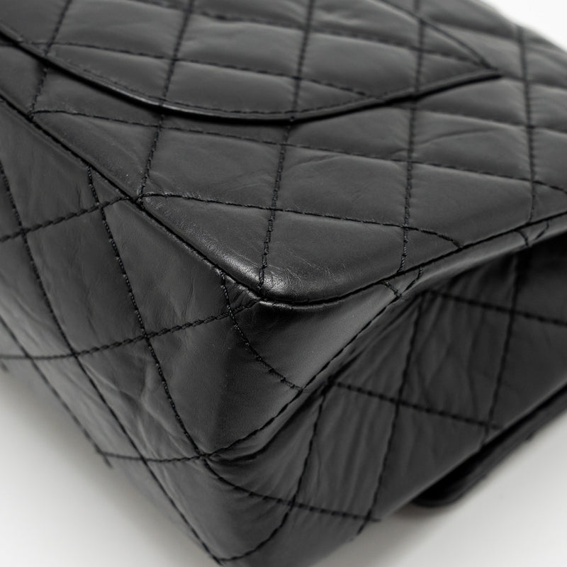 CHANEL Large 2.55 226 Reissue Double Flap Bag Aged Calfskin Black GHW