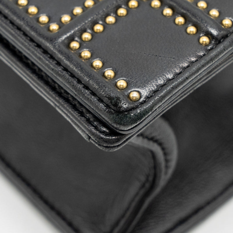 Dior Medium Studded Diorama Lambskin Black GHW