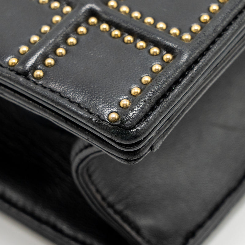 Dior Medium Studded Diorama Lambskin Black GHW