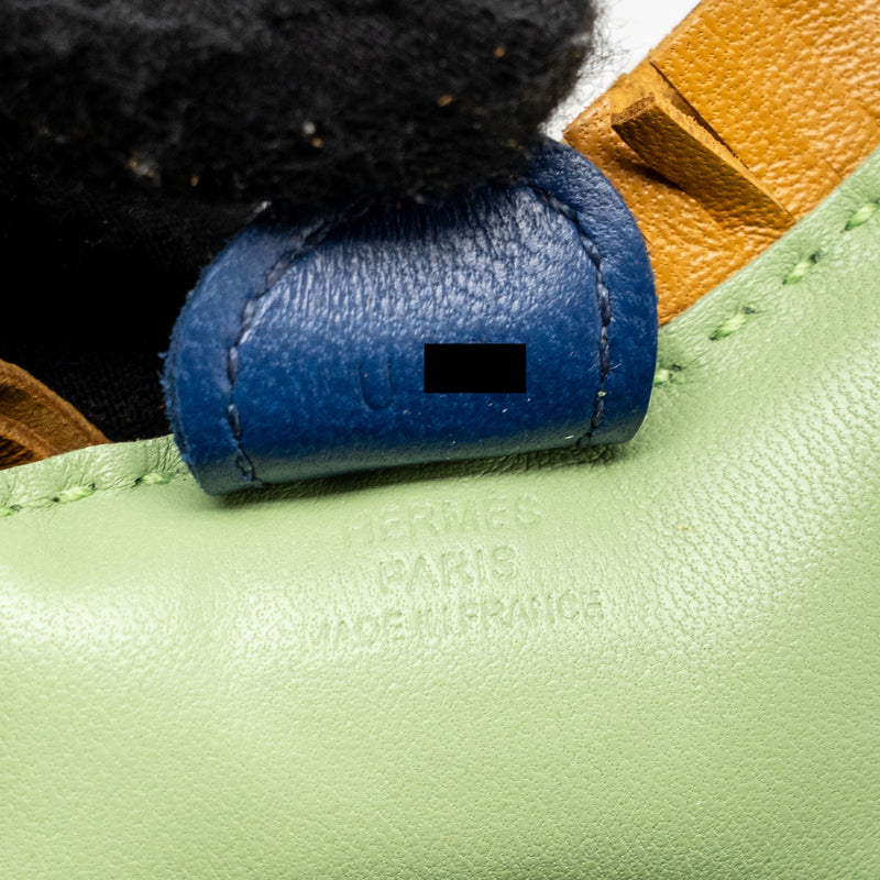 Hermes rodeo PM Bag Charm Vert Criquet/Sesame/Bleu Malte Stamp U