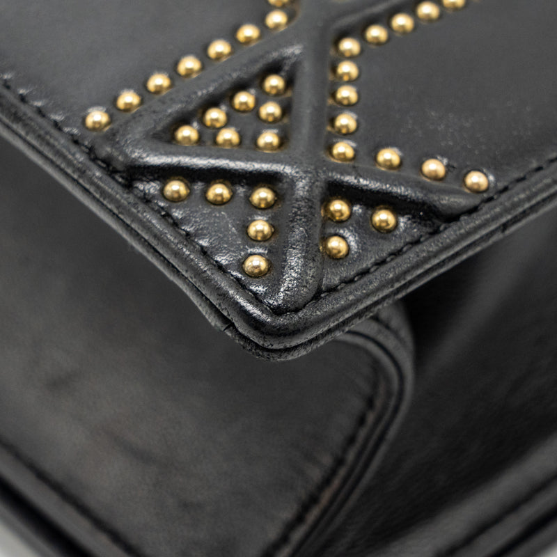 Dior Medium Studded Diorama Lambskin Black GHW