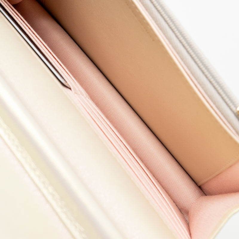 Chanel Wallet on Chain Lambskin Iridescent Ivory LGHW