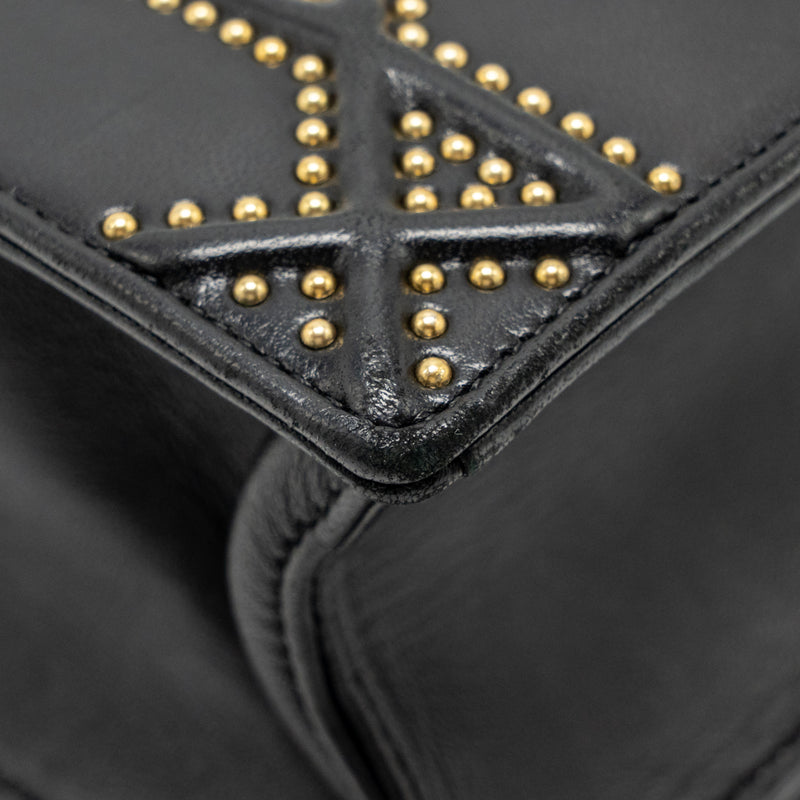 Dior Medium Studded Diorama Lambskin Black GHW