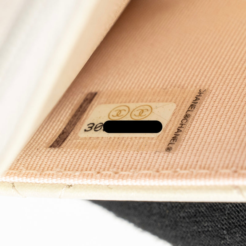 Chanel Wallet on Chain Lambskin Iridescent Ivory LGHW