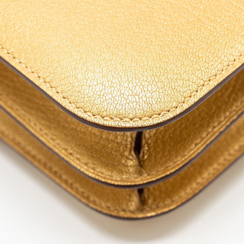 Hermes Mini Constance Chèvre Chamkilight Y9 Dore LGHW Stamp W