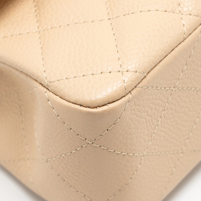 Chanel Medium Classic Double Flap Bag Caviar Beige GHW
