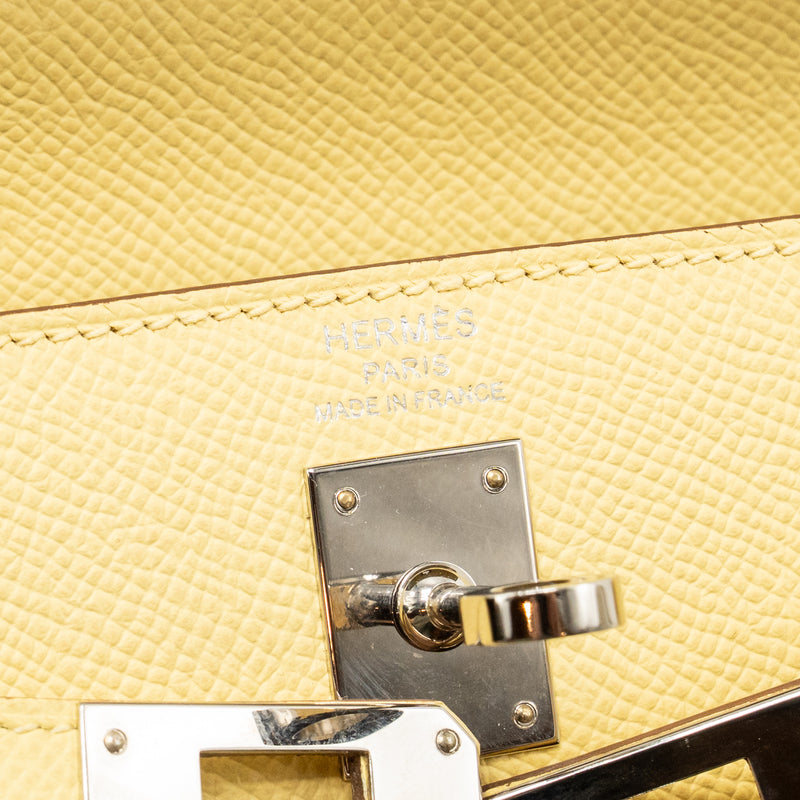 Hermes kelly 25 Epsom jaune poussin SHW stamp Z
