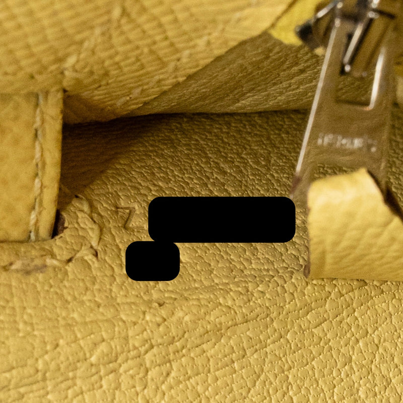 Hermes kelly 25 Epsom jaune poussin SHW stamp Z