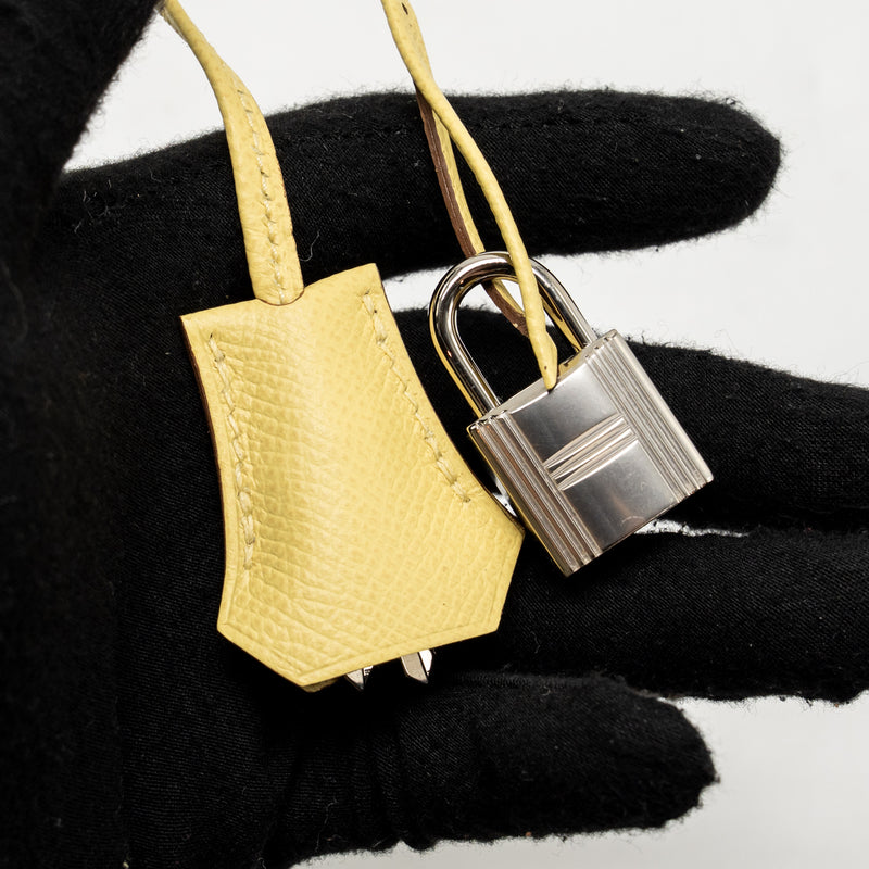Hermes kelly 25 Epsom jaune poussin SHW stamp Z