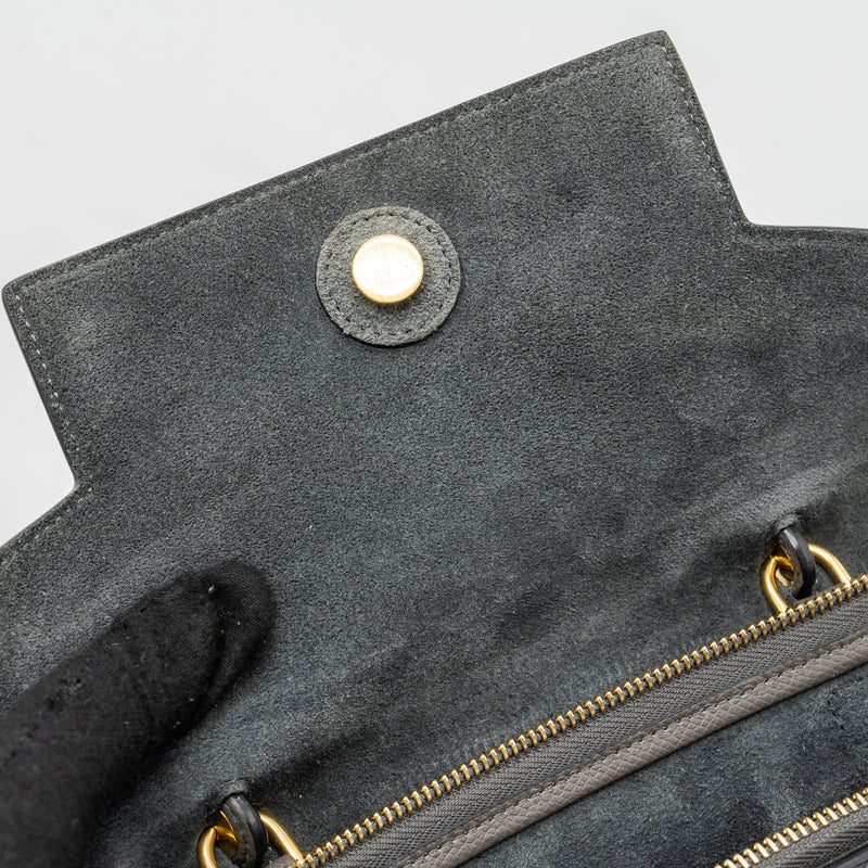 Celine Micro Belt Bag Grained Calfskin Grey GHW