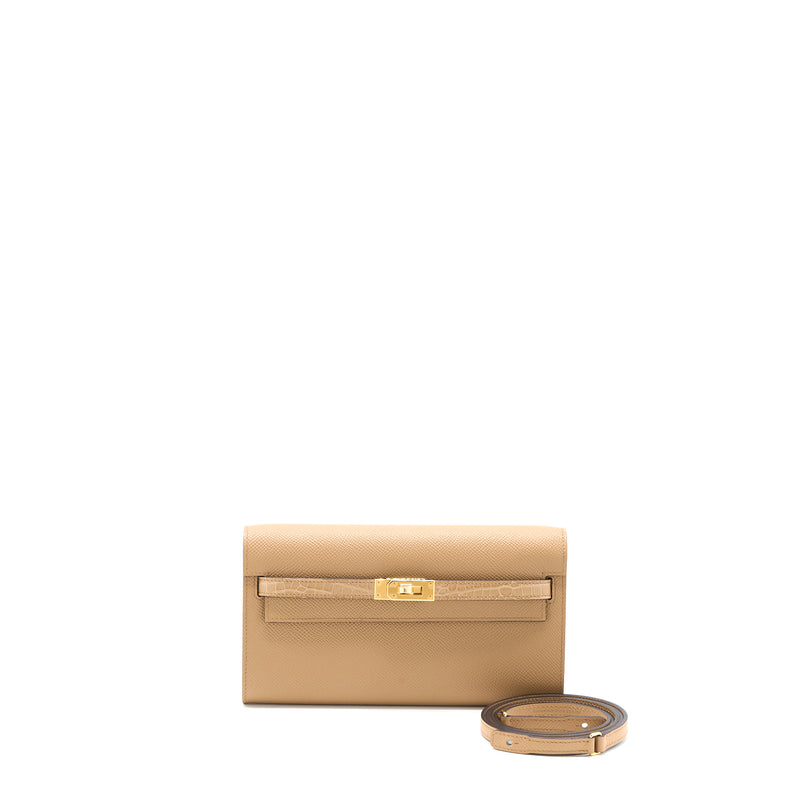 Hermes Kelly To Go Touch Alligator/Epsom Chai GHW Stamp U
