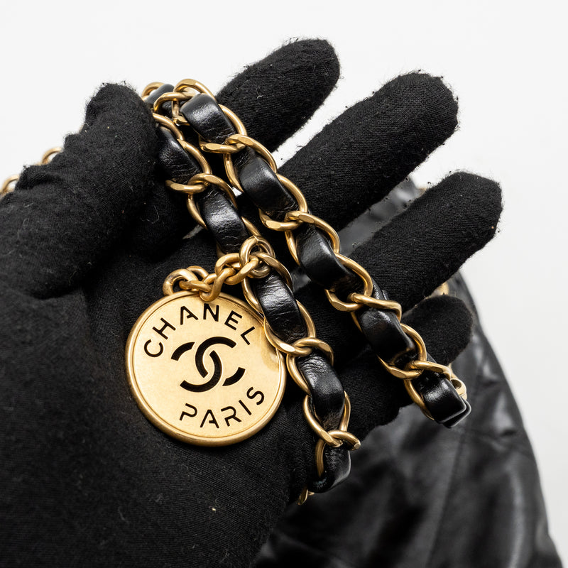 Chanel Small 22 Bag Shiny Calfskin Black GHW (Microchip)