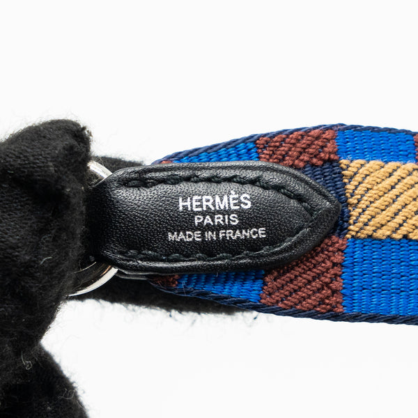 Hermes 85cm shoulder strap blue/ multicolour SHW stamp Z
