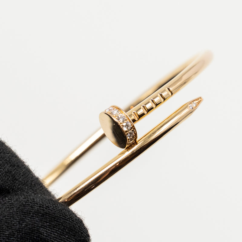 Cartier Size 15 Juste Un Clou Bracelet Small Model, Rose Gold Diamonds