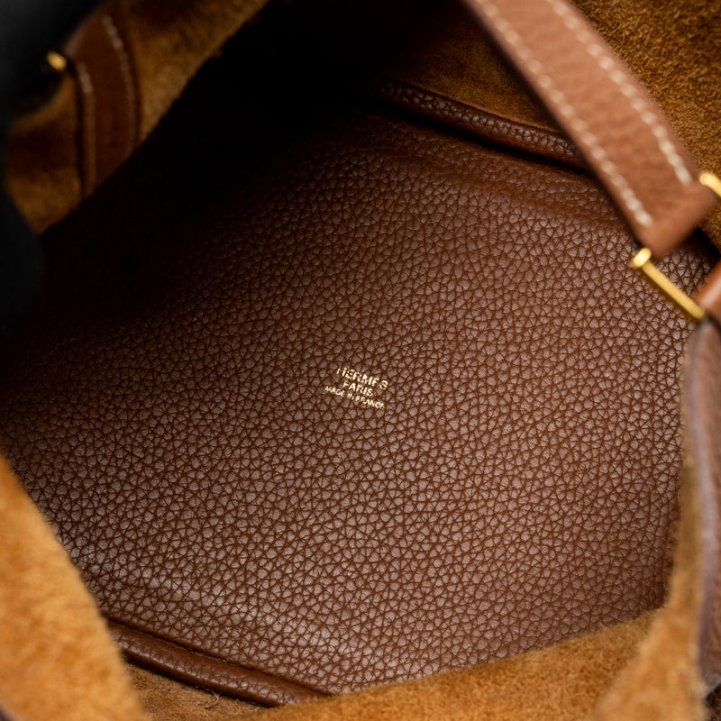 Hermes Picotin 22 Lock Bag Clemence Gold GHW Stamp Y