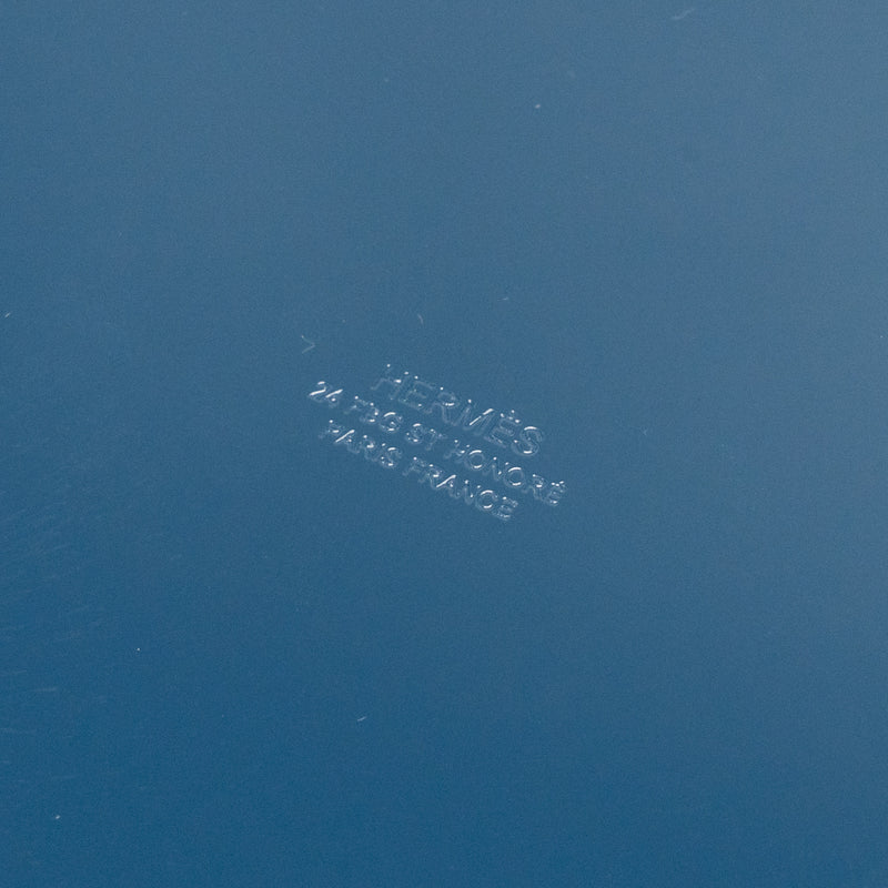 Hermes Facettes Lion Watch Box Lacquered Wood with laser engraving/Velvet Lambskin Blue Ocean