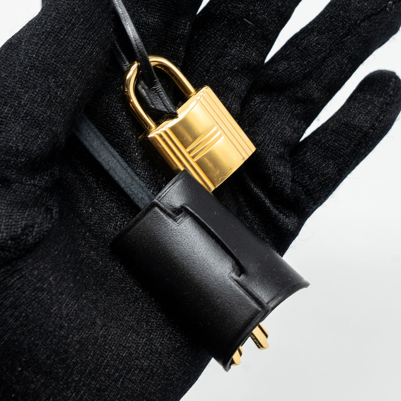 Hermes Herbag Zip 31 Bag Canvas/ Hunter Leather Black GHW Stamp B