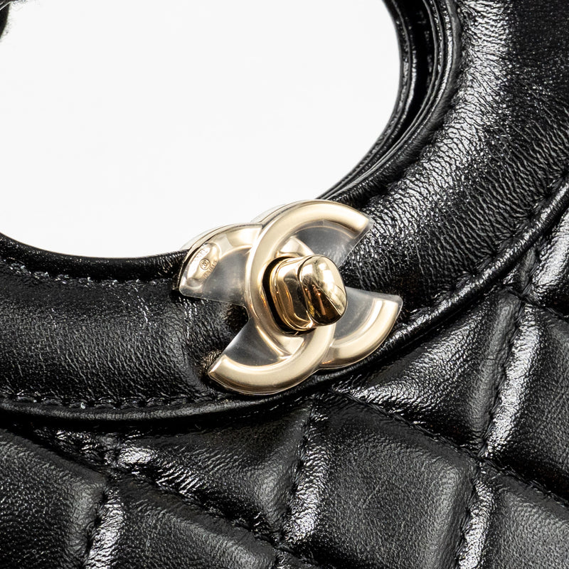 Chanel Mini 31 bag shiny lambskin black LGHW (microchip)