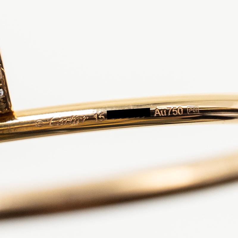 Cartier Size 15 Juste Un Clou Bracelet Small Model, Rose Gold Diamonds