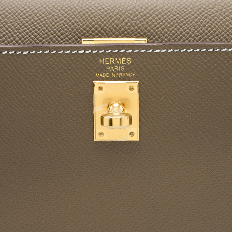 Hermes Kelly 25 Epsom Etoupe GHW Stamp B