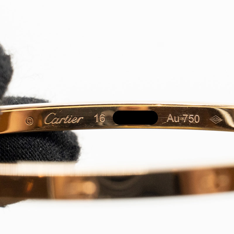 Cartier Size 16 Love Bracelet, Small Model Rose Gold